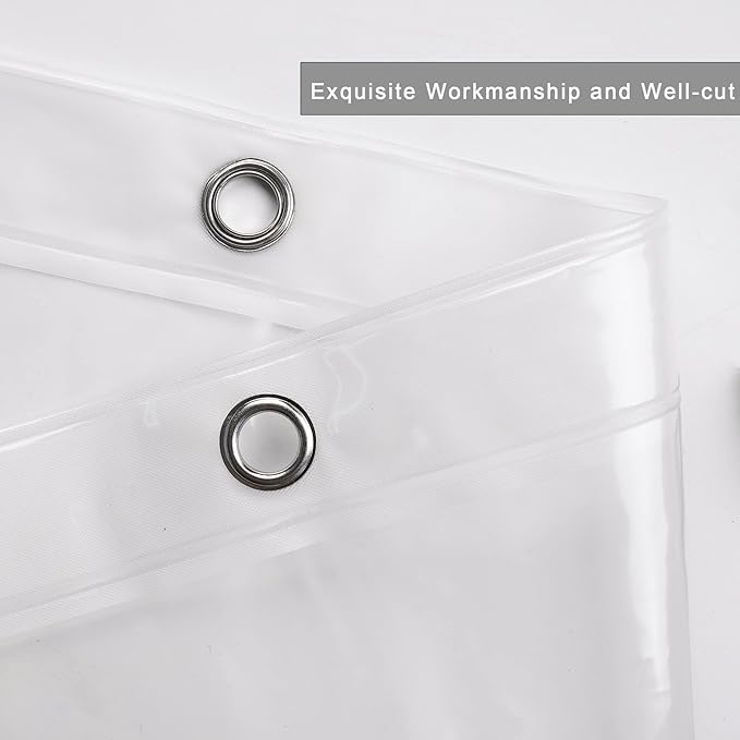UFRIDAY Clear Shower Stall Curtain Liner 54 x 72inch, EVA Waterproof Weighted Clear Shower Liner with Magnets,Narrow Small Shower Curtain Liner 54 inch Wide for Bathroom or Window