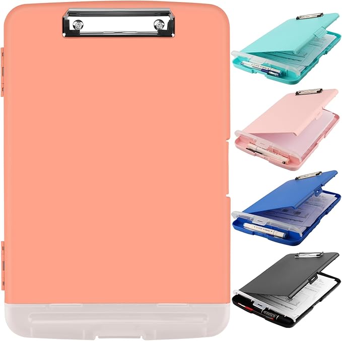 SFLHHDM Plastic Clipboard with Storage, High Capacity Clip Boards 8.5x11 with Storage, Heavy Duty Nursing Clipboards Folder, Clipboard Cute, Letter A4 Size Clipboards with Storage for Teachers, Nurse