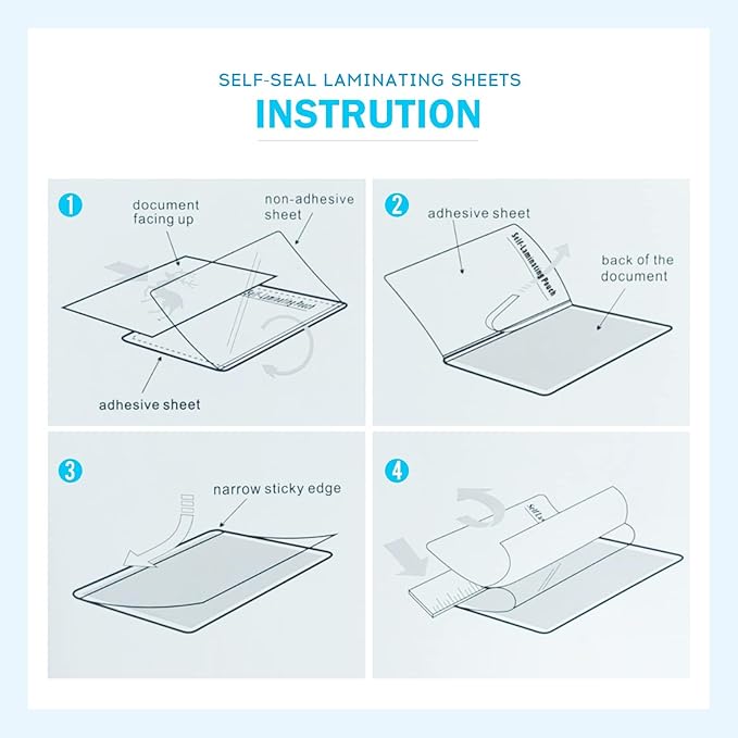 Uinkit 10mil Thicker Self Sealing Photo Laminating Pouches 4 x 6", 25Pack Double-Sided for Recipe Cards & Photos, Waterproof Plastic Sleeves to Preserve Pictures, Index Flashcards