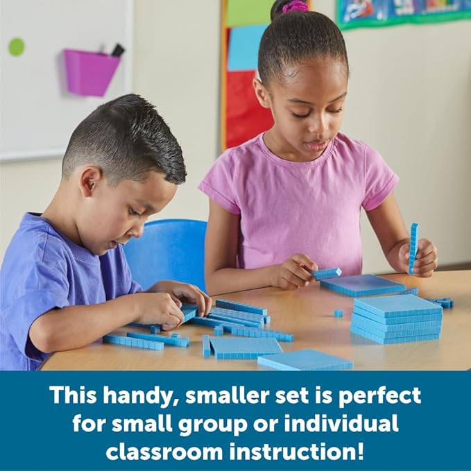 Learning Resources Base Ten Blocks Smart Pack - 121 Pieces, Ages 6+, Grades 1+, Math First Grade Games, School Supplies