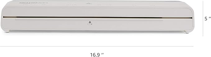 Amazon Basics 12-Inch Thermal Laminator Machine, 1 Min Fast Warm-Up, for Documents Photos, Home/Office/School Use, 20 Pouches Included, White