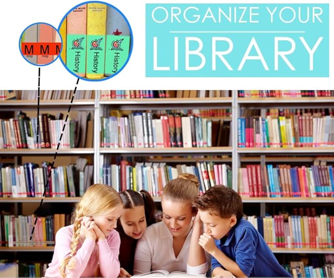 Alphabet Book Spine Labels for Classroom Library | 540PCS Teacher Supplies Stickers for Classroom Book Shelf/Book Bins | 26 Colors Letter (10 Sheet Pack)