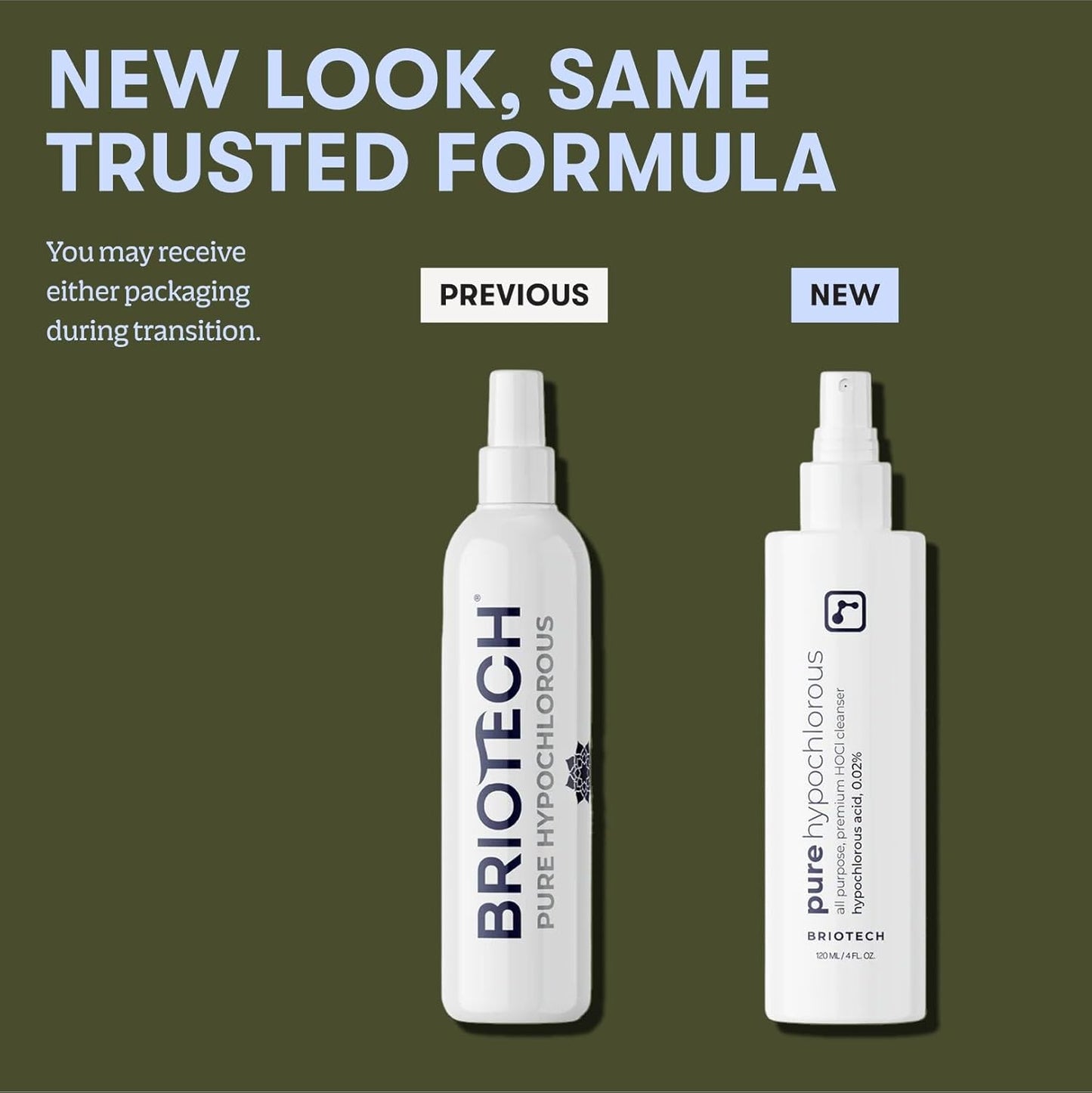BRIOTECH Pure Hypochlorous Acid Cleanser, Original Premium HOCl Topical Solution, Multi-Purpose Cleaner, Family Approved & Pet Friendly, 1 Gallon Refill (4 Pack)