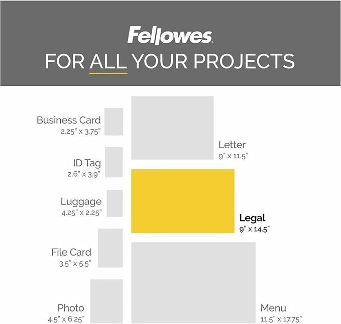 Fellowes® Laminating Pouches, 5 Mil, Legal, 9" x 14-1/2", Pack of 100 Pouches