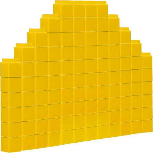 200 Pcs Yellow Linking Cubes for Math Counting Cubes Manipulatives Plastic Counting Block Manipulative Classroom Learning Supplies for Educational Preschool Activities Boy Girl (Yellow)