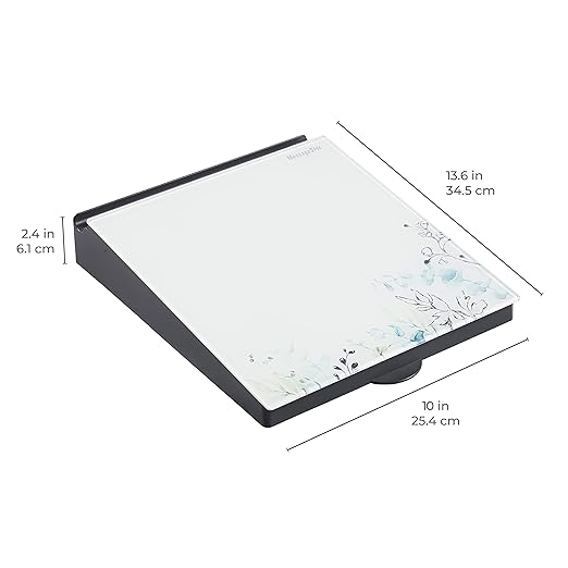 ECR4Kids MessageStor Dry-Erase Glass Board Memo Station, Desk Organizer, Botanical (Pack of 4)