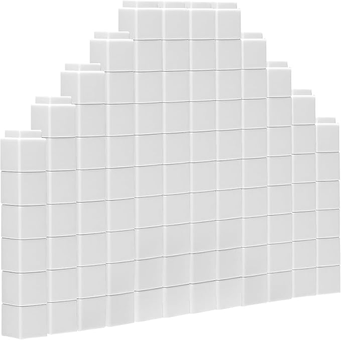200 Pcs White Linking Cubes for Math Counting Cubes Manipulatives Plastic Counting Block Manipulative Classroom Learning Supplies for Educational Preschool Activities Boy Girl (White)