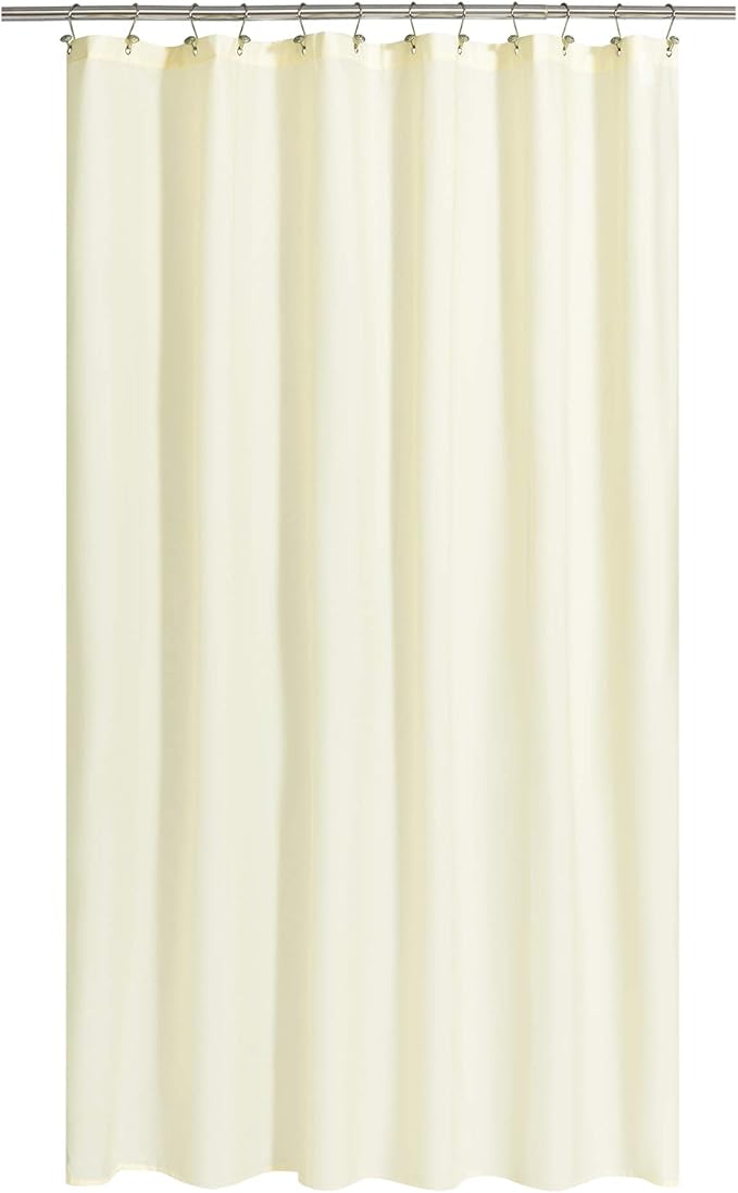 N&Y HOME Fabric Shower Curtain or Liner Extra Long 72 x 84 Inches - Hotel Quality, Machine Washable, Water Repellent - Sand, 72x84