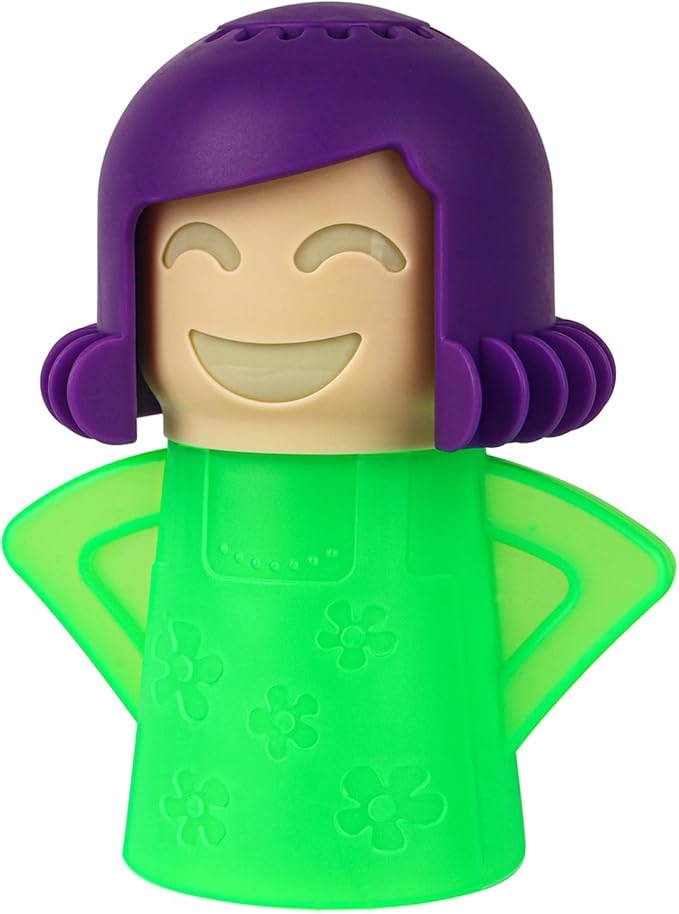 Asltw Angry or Happy Mama Microwave Cleaner, Microwave Oven Steam Cleaner, Just Add Vinegar and Water, Easily Cleans the Crud in Minutes (Green)