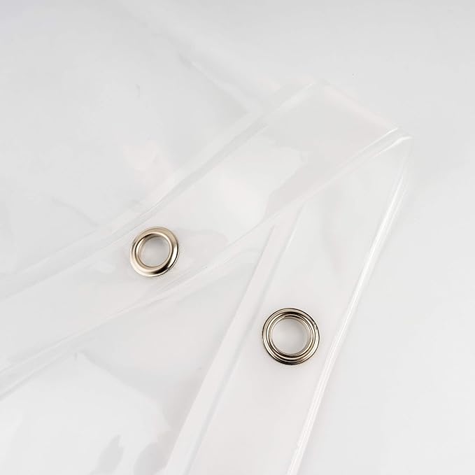 EurCross Clear Shower Curtain Liner 72 x 80inches Long with 5 Magnets, Heavy Duty Weighted Thick PEVA Shower Liner, Transparent Plastic Shower Curtain for Bathroom with 12 Metal Grommets