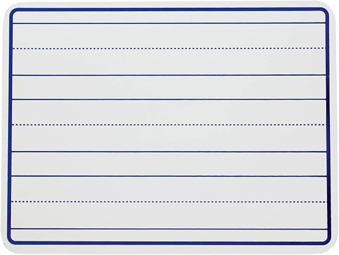 School Smart Lined Dry Erase Boards, 9 x 12 Inches, Pack of 10