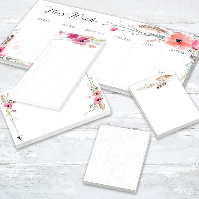 Boho Spirit Adhesive Sticky Note Pack - 5 Pads - 50 Sheets/pad