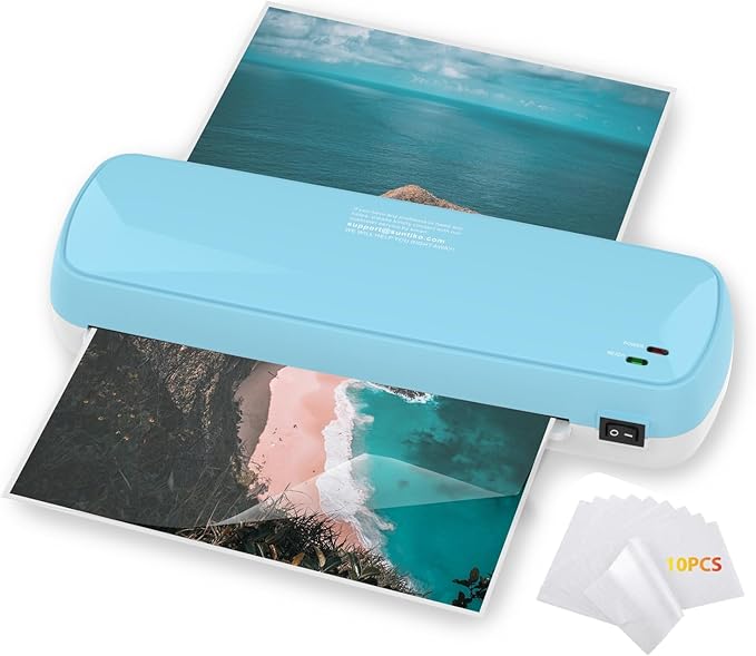 Laminator Machine with 10 Sheets - Fast Warm-Up for A4/A5/A6 Documents & Photos - Office, School, Home Use - Teacher Supplies & Organization Essentials (Color Preservation Technology)