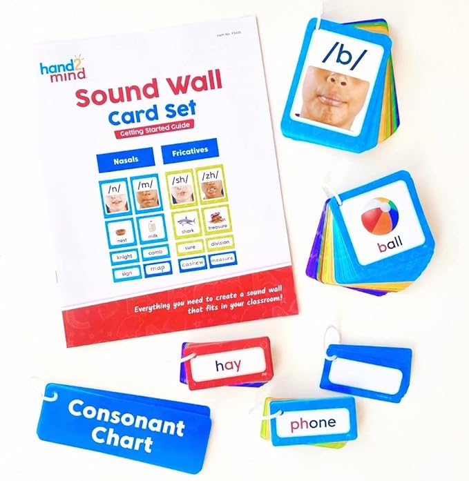 hand2mind Sound Wall Classroom Phonics Kit, Letter Sounds for Kindergarten, Speech Therapy, Phonemic Awareness, ESL Teaching Materials, Science of Reading Manipulatives (169 Cards)