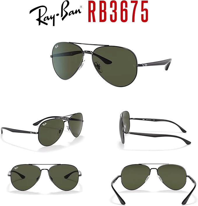 Ray-Ban RB3675 Aviator Sunglasses for Men for Women +BUNDLE with ACCESSORY EYEWEAR KIT