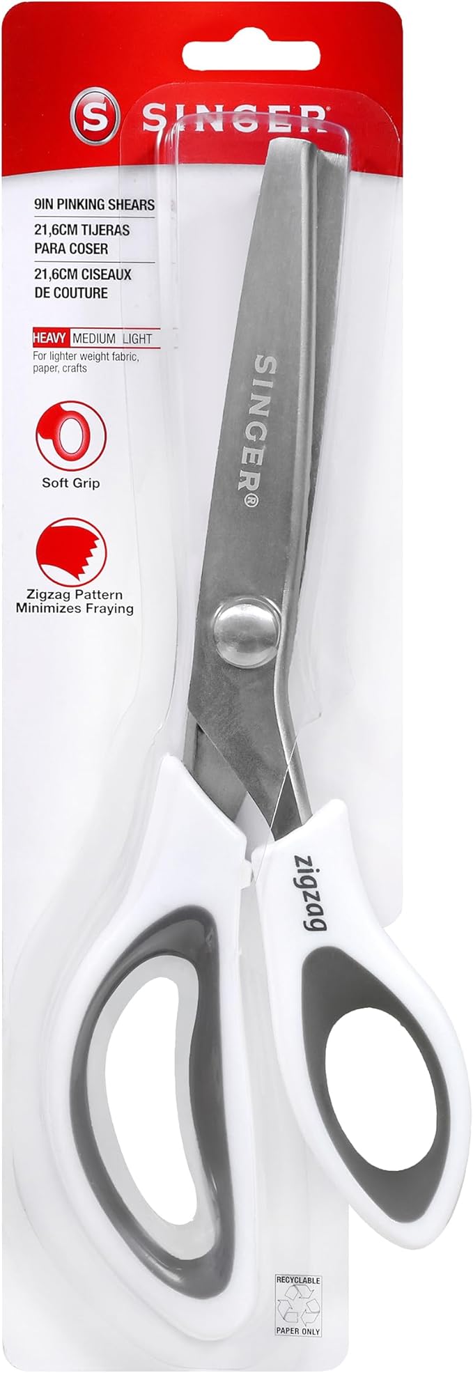 SINGER 9" Pinking Shears - Zig Zag Scissors for Fabric