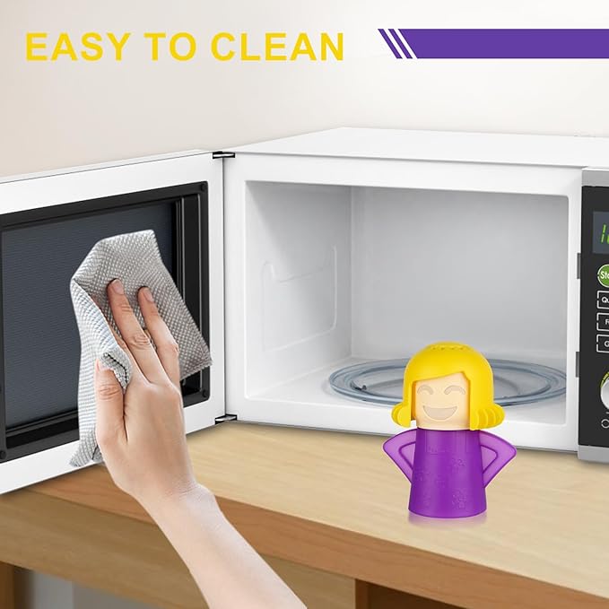 Asltw Angry Mom Microwave Oven Steam Cleaner, Clever Mama Microwave Cleaner, the Fun and Easy Way to Steam Clean Your Microwave, Cut Cleaning Time by Half (Purple)