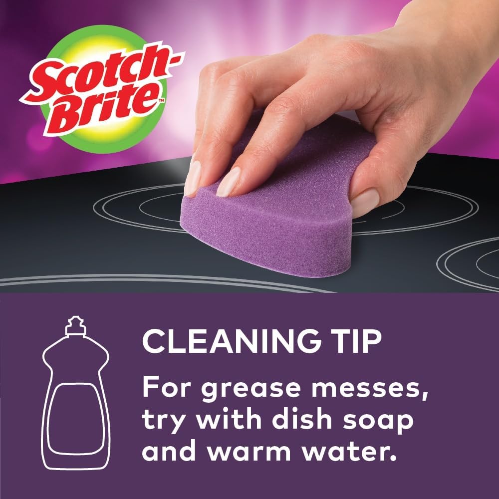 Scotch-Brite™ Glass Cooktop Pads , 4.1 in x 3.4 in x 1 in (104 cm x 86 m x 25), 6/2