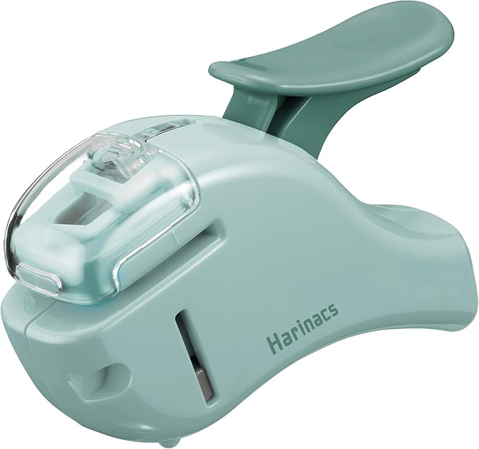 Kokuyo Stapleless Stapler, Harinacs Handheld Staple-Free, Up to 5 Sheets No Staple Binding, Portable Holeless Compact Alpha, Green Blue, Japan Import (SLN-MSH305GB)