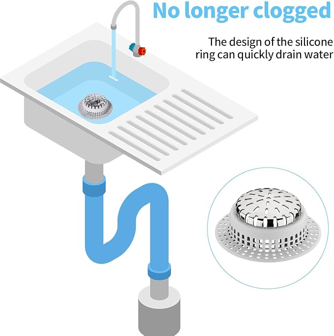 Shower Drain Hair Catcher, Shower Drain Cover, Bathtub Drain Hair Catcher for Pop-Up & Regular Drains (Top Small)
