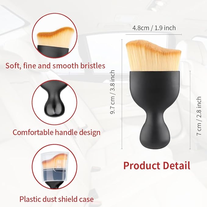 Car Interior Detailing Brush – Soft Bristle Dust Brush for Dashboards, Air Vents, Seats & Console Care | Auto Cleaning Brush for Deep Interior Detail & Scratch-Free Finish