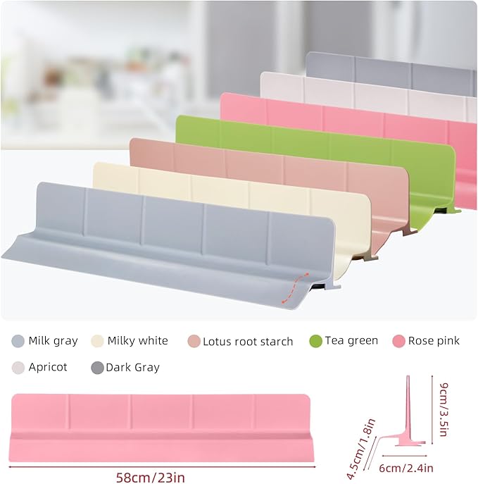 23" Ultra Silicone Sink Splash Guard Released in 2025/Dec,Self-Draining Water Splash Guard for Kitchen Sink,Bathroom and Island,with 3.5" High Splash Guard & 7 Strong Suction Cup (Pink)