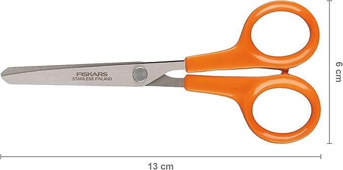Fiskars Hobby Scissors, Length: 13 cm, For Right- and Left-handed Users, Stainless Steel Blade/Plastic Handles, Orange, Classic, 1005154