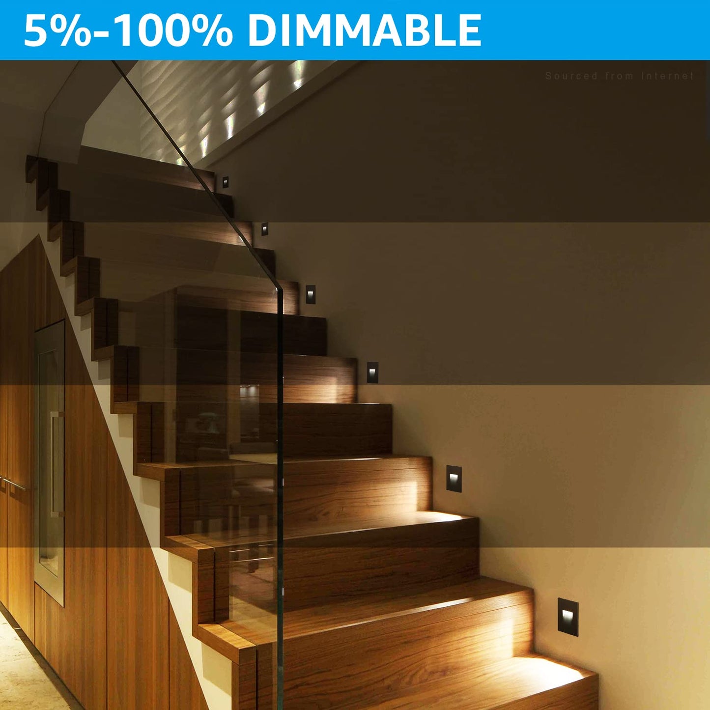 LEONLITE LED Step Lights, Dimmable 3.5W, 110lm, Aluminum, 3000K Warm White, 2.88 Inch, Bronze, Pack of