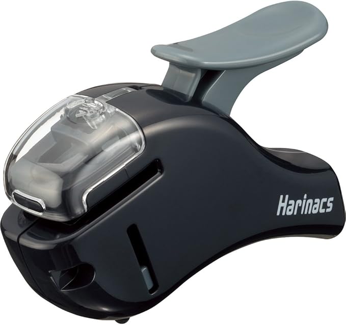 Kokuyo Stapleless Stapler, Harinacs Handheld Staple-Free, Up to 5 Sheets No Staple Binding, Portable Holeless Compact Alpha, Black, Japan Import (SLN-MSH305DB)