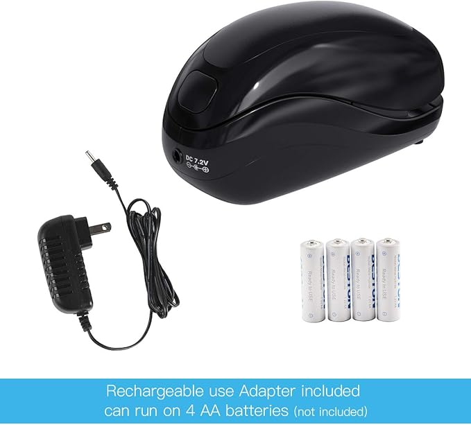 Electric Stapler,Including 2000 Staples and 1 Staple Remover, Suitable for Palm Size and high Comfort，25 Sheet Capacity, AC Adapter or Battery Powered，Battery not Included，(Black)…