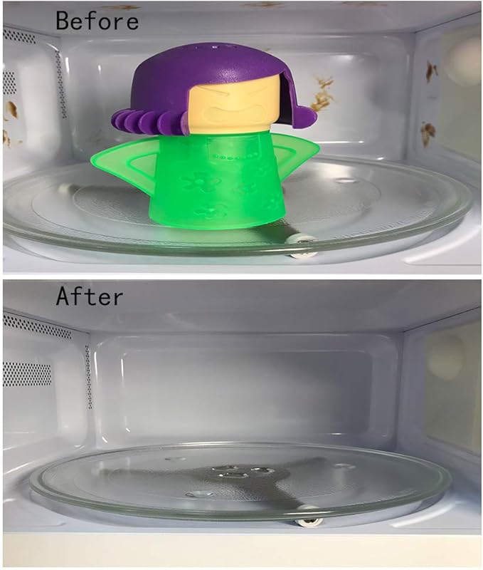 Asltw Angry Mama Microwave Oven Cleaner, Fast Action Steam Kitchen Gadget, Just Add Vinegar and Water (Green)