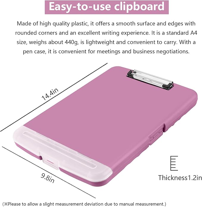 SFLHHDM Purple Clipboard with Storage, Clip Boards 8.5x11, Plastic Clipboard with Pen Holder, Teacher Clip Board, Clipboards Organizer for Women Teachers Work, School & Office Supplies