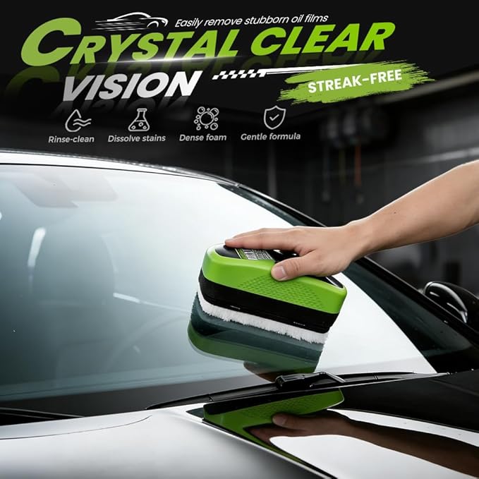 Automotive Oil Film Cleaning Brush,Glass Cleaner, Car Windshield Cleaner, 150ml Automotive Oil Film Cleaning Brush - Preserve Clarity, Immediately See the Effects (1PCS)