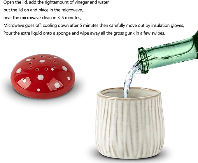 Mushroom Microwave Cleaner Steam Ceramic Oven Cleaner Microwave Steam Cleaner Red Kitchen Microwave Cleaning