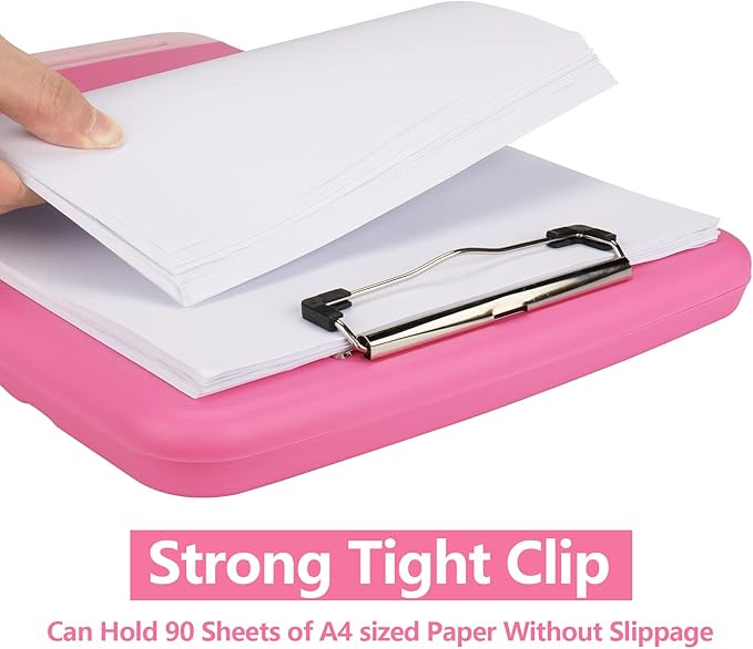 SFLHHDM Plastic Clipboard with Storage, High Capacity Clip Boards 8.5x11 with Storage, Heavy Duty Nursing Clipboard Folder, Clipboards Cute, Letter A4 Size Clipboards with Storage for Teachers, Nurse