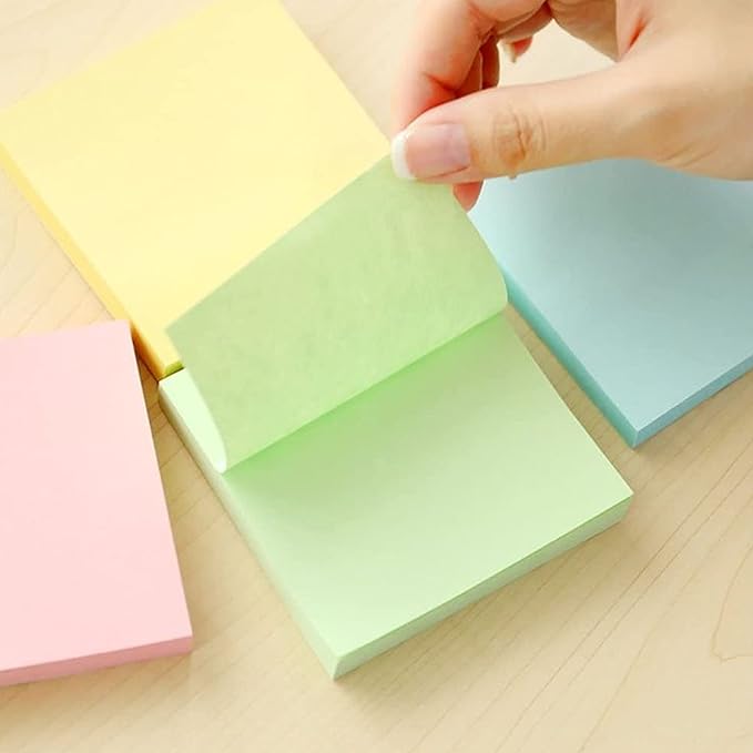 Pastel Stick-on Notes for Easy Organization- Colorful Sticky Notes in Vibrant Pastel Shades for Clear, Visible Reminders- Small 400 Sheets for Home, Office or School Use - 3×4