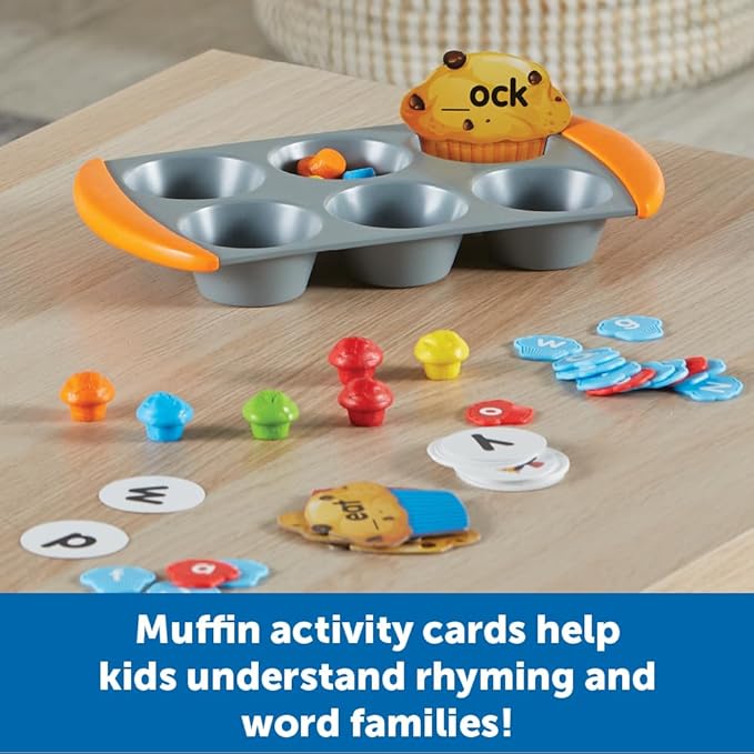 Learning Resources Mini Muffin Phonics Activity Set, Preschool Toys, Preschool Learning Activities, Play Food, Kindergarten Toys, Ages 4+,70 Pieces