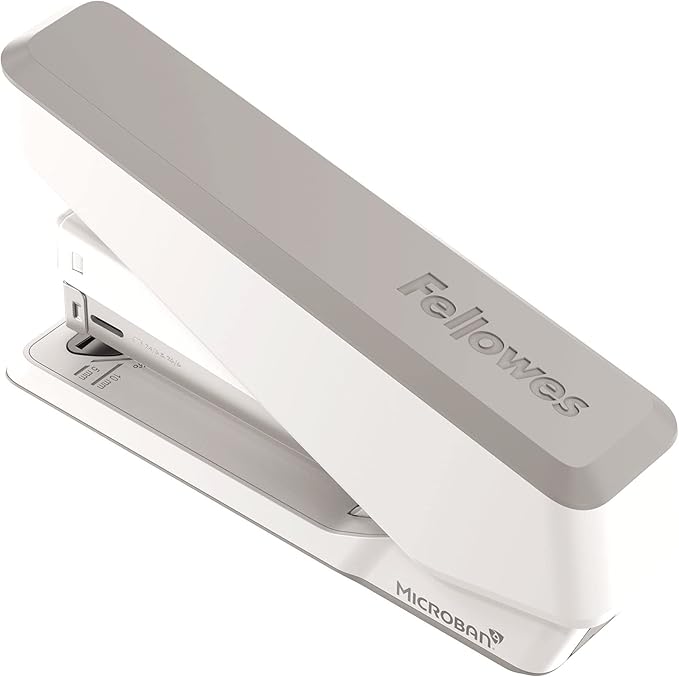 Fellowes LX850 EasyPress Office Stapler, Full Strip Effortless One-Touch Stapler for Classroom, Home and Office, Holds Full Strip of Staples, 25 Sheet Capacity, White