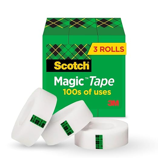 Scotch Magic Tape, Invisible, Home Office Supplies and Back to School Supplies for College and Classrooms, 3 Rolls