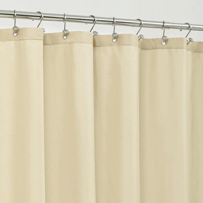 ALYVIA SPRING Stall Fabric Shower Curtain Liner Waterproof - Soft & Lightweight Small Shower Curtain with Magnets for Narrow Stall Size, Machine Washable - 36x72, Cream