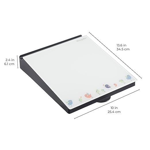 ECR4Kids MessageStor Dry-Erase Glass Board Memo Station, Desk Organizer, Birds