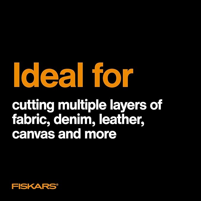 Fiskars RazorEdge Fabric Scissors - 8" Heavy Duty Fabric Shears with Softgrip Ergonomic Handle, Stainless Steel Blades