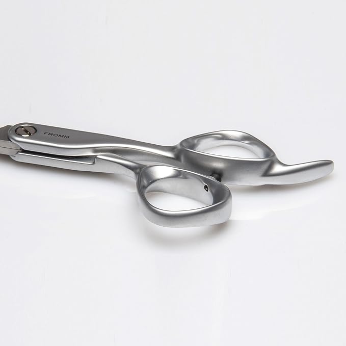 Fromm Professional Transform 6.25" Extra Smooth Hair Cutting Shears on Wet & Dry Hair in Matte Silver Japanese Steel Scissors with Beveled Blade for Experienced & Expert Stylists