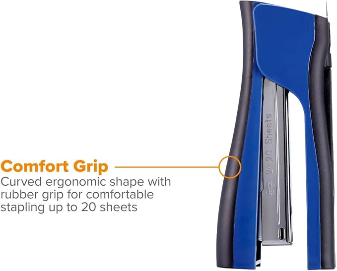 Bostitch Office Dynamo Stand-Up Stapler with Built-in Pencil Sharpener, Staple Remover and Staple Storage, Navy Blue (KT-B696-BLUE)