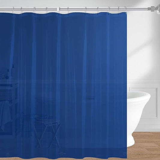 downluxe Navy Shower Curtain Liner, PEVA Lightweight Plastic Shower Liner with 3 Magnets, 72" x 72" Waterproof Bathroom Curtain