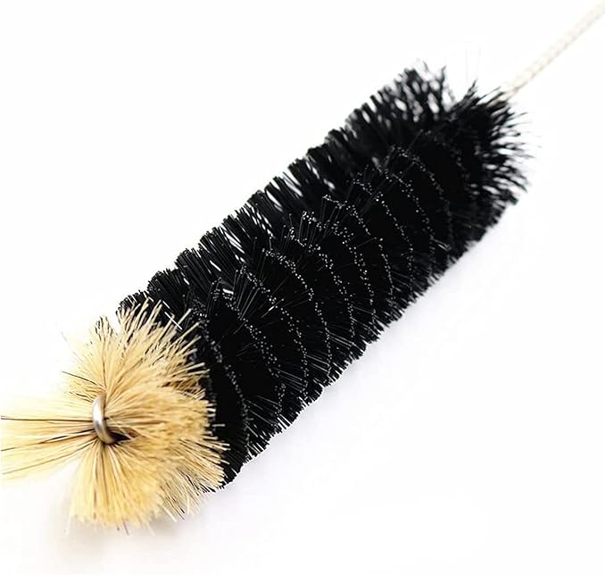 Long Bottle Brush, 17 in Bendable Cleaner Brushes for Cleaning Neck Beer Bottles, Wine, Baby Bottles, Water Bottles, Tumblers, Flask, Bird Feeder, Vase, Pipes and Brewing Supplies Black/1Pack