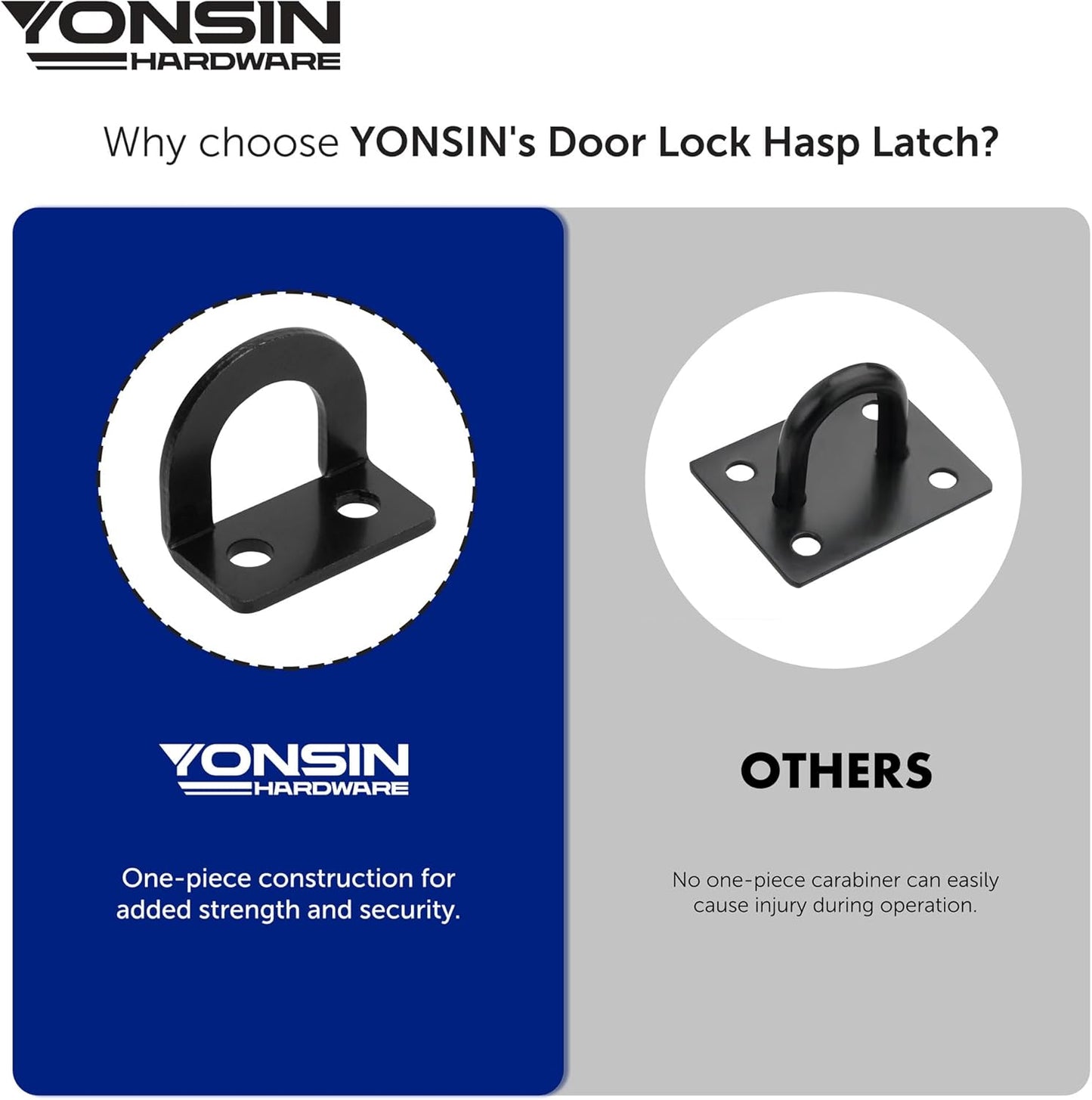 5" Door Padlock Safety Hasp Latch 2 Pcs, Door Hasp Clasp Lock Gate Shed Hasp Latch Lock for Door WindowCabinet Pet Cage Toolbox Shed Fence, 304 Stainless Steel, Matte Black Finish