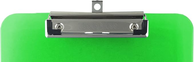 Trade Quest Plastic Clipboard Transparent Color Letter Size Low Profile Clip (Pack of 6) (Green)