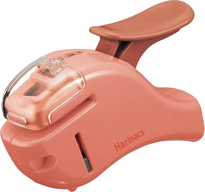 Kokuyo Stapleless Stapler, Harinacs Handheld Staple-Free, Up to 5 Sheets No Staple Binding, Portable Holeless Compact Alpha, Salmon Pink, Japan Import (SLN-MSH305VP)
