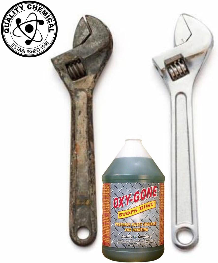 Quality Chemical Oxy-Gone Rust Remover and Metal Treatment - Rust Reformer, Rust Remover, Metal Rust Remover, Rust Neutralizer for Metal, Rust Converter, Remover, Rust Remover - 128 oz (COMBO)